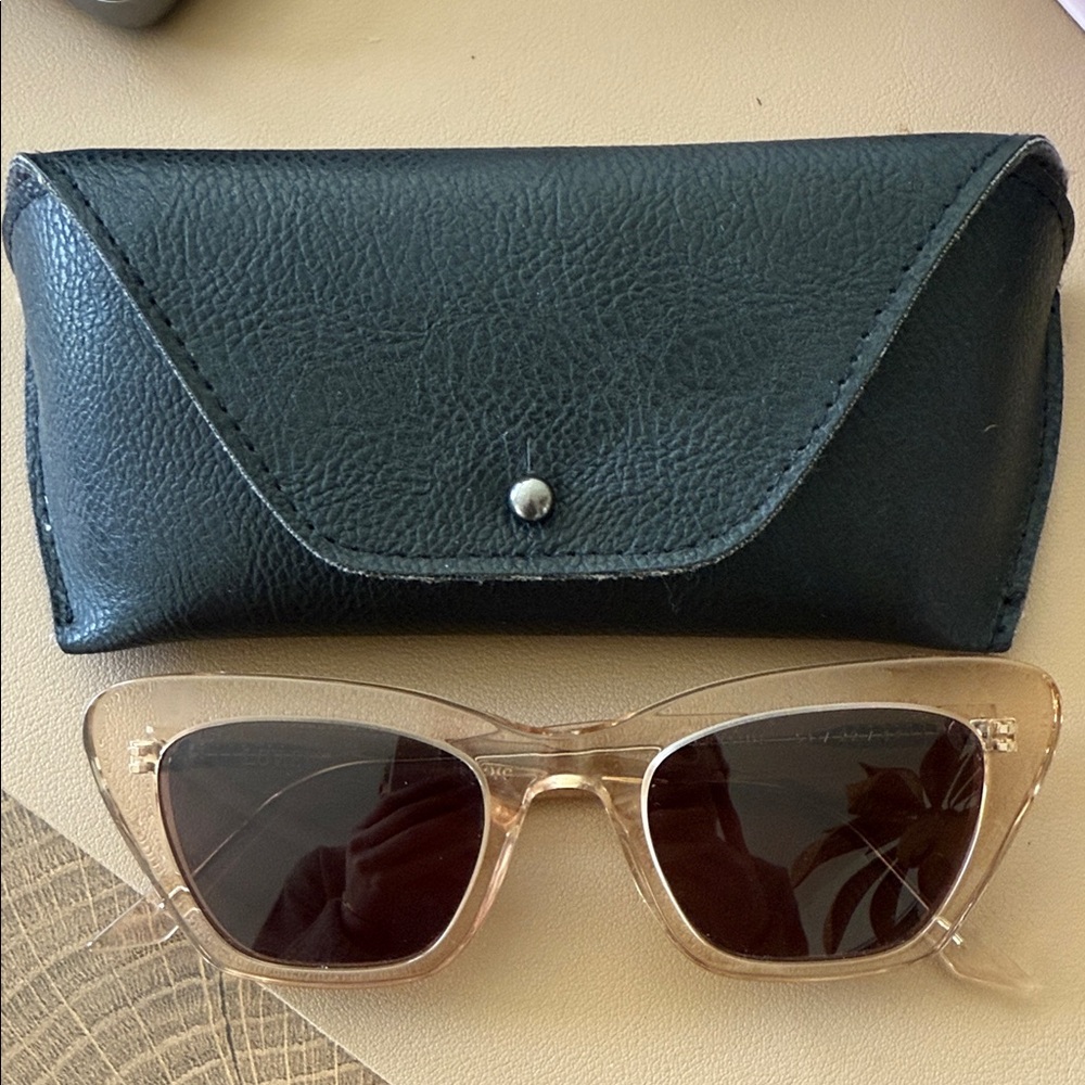 Lowercase NYC transparent sunglasses with case